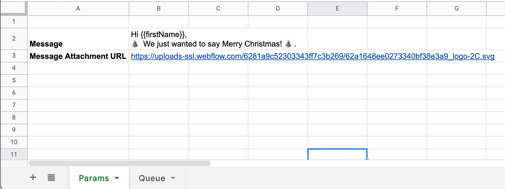 Google Sheet con hoja de parámetros