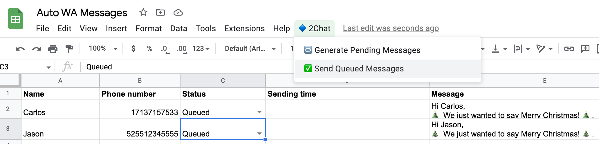 Enviando mensajes de WhatsApp desde Google Sheets