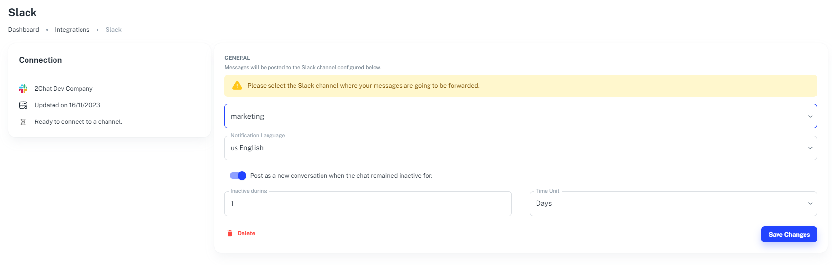 How to integrate WhatsApp and Slack for message forwarding
